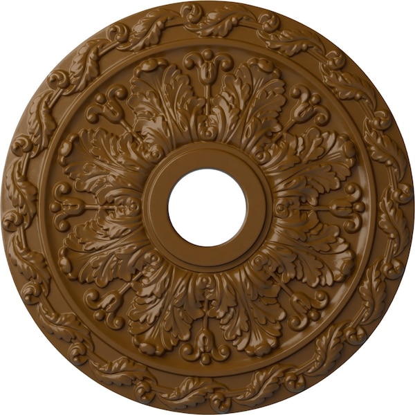 Ekena Millwork Spring Leaf Ceiling Medallion (Canopies up to 5 5/8"), 19 7/8"OD x 3 5/8"ID x 1 1/4"P, Smokey Topaz CM19SPSTF - main